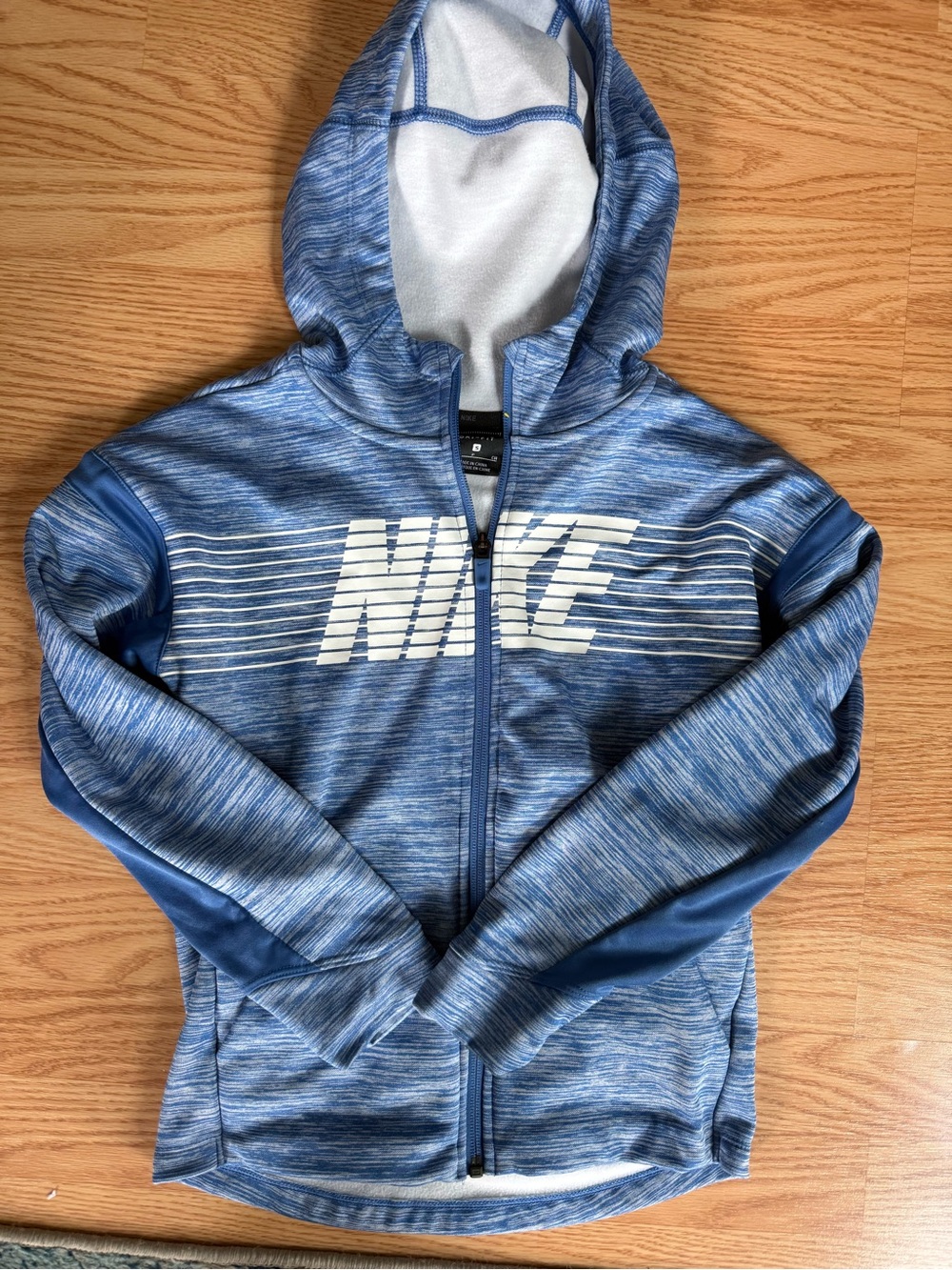 Nike Kids Blue Hooded Full-Zip Puffer-Style Jacket